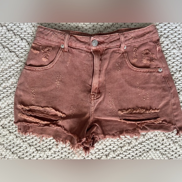 washed high waisted shorts - Picture 2 of 5